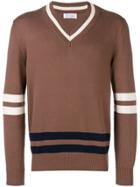 Brunello Cucinelli V-neck Knitted Sweater - Brown