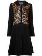 Alberta Ferretti Leopard Pattern Coat - Black