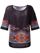 Etro - Paisley Pattern T-shirt - Women - Spandex/elastane/viscose - 46, Women's, Black, Spandex/elastane/viscose