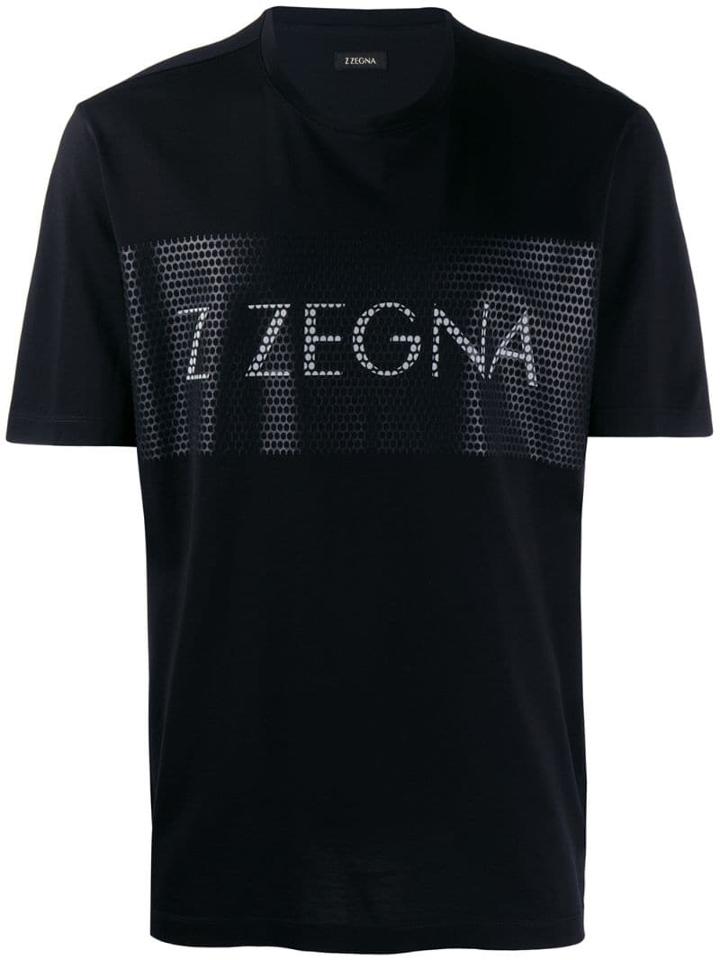Z Zegna Mesh-effect Logo T-shirt - Black
