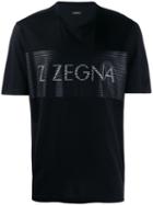 Z Zegna Mesh-effect Logo T-shirt - Black