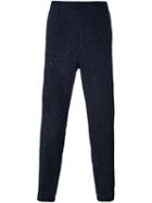 Kenzo Straight-leg Trousers, Men's, Size: 46, Blue, Silk/cotton/spandex/elastane