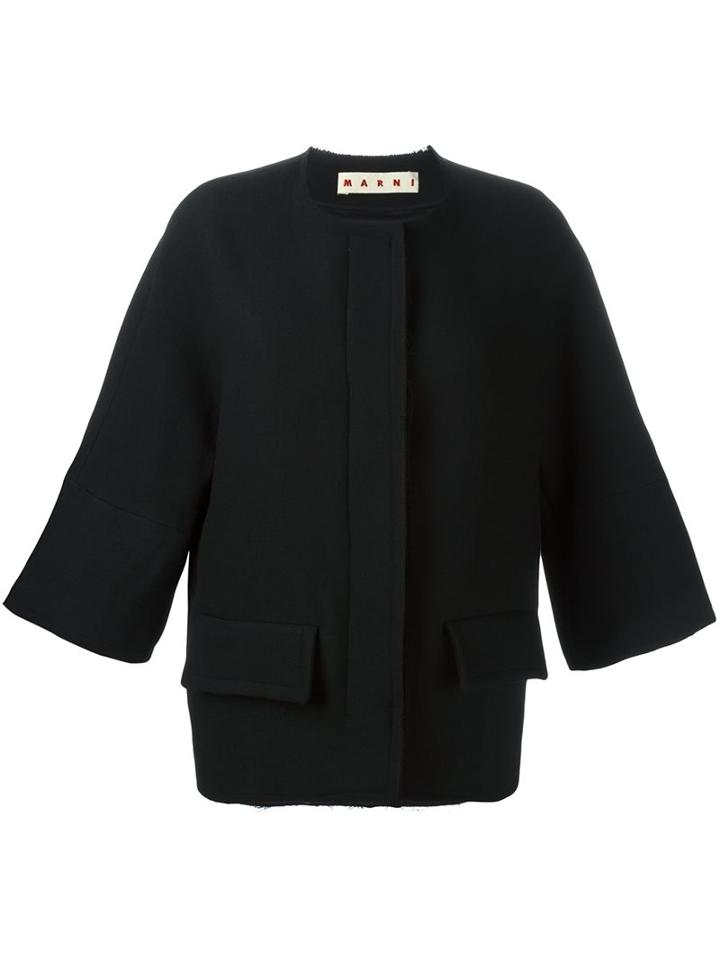 Marni Wide Sleeve Jacket, Women's, Size: 42, Black, Cotton/viscose/virgin Wool