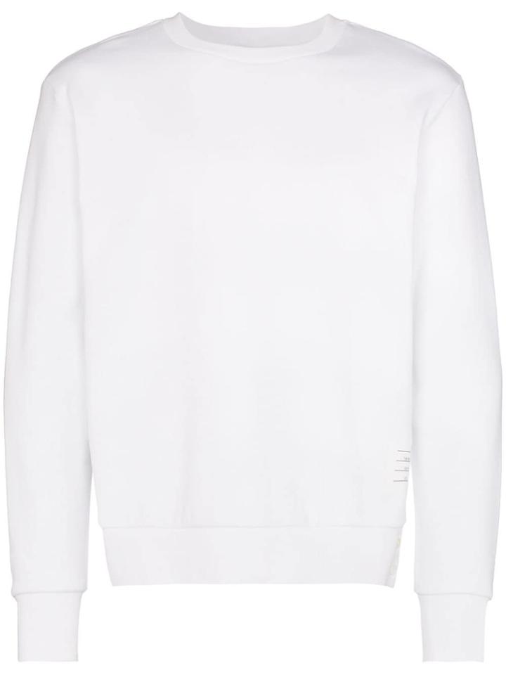 Thom Browne Back Stripe Cotton Sweatshirt - White