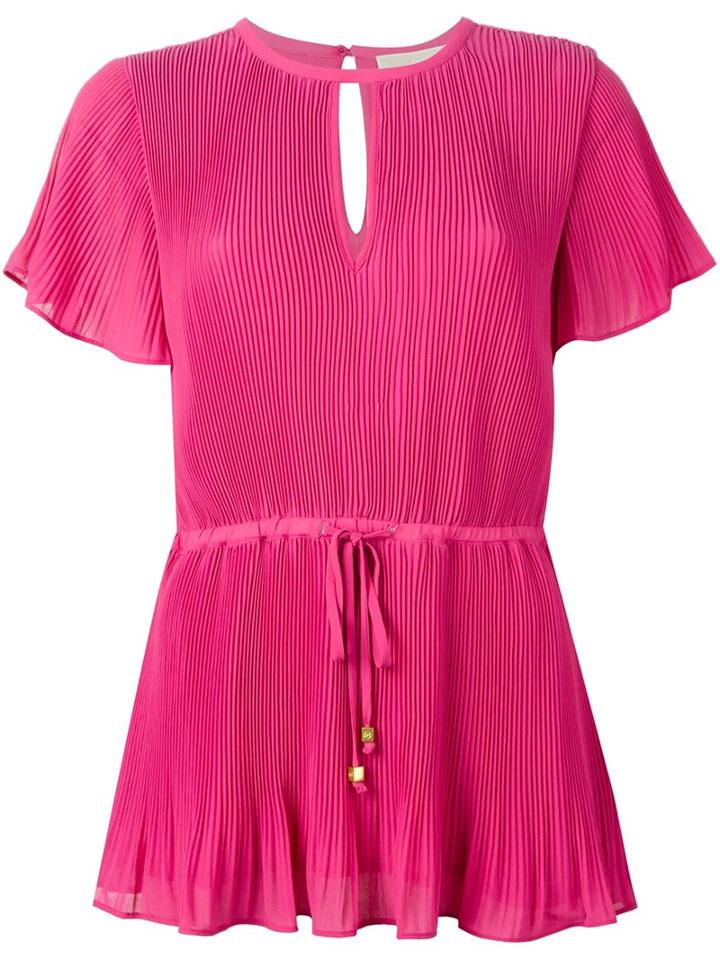 Michael Michael Kors Pleated Drawstring Blouse