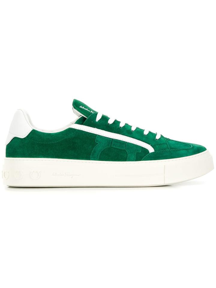 Salvatore Ferragamo Flat Low Top Trainers - Green