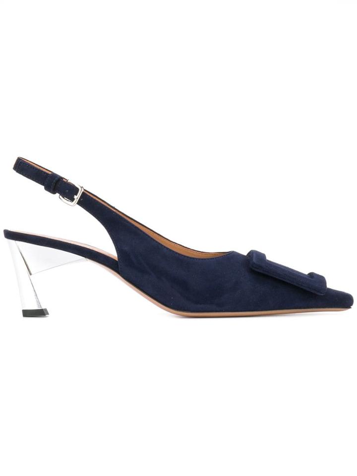 Marni Buckled Toe Mules - Blue