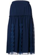 See By Chloé Lace-embroidered Midi Skirt - Blue