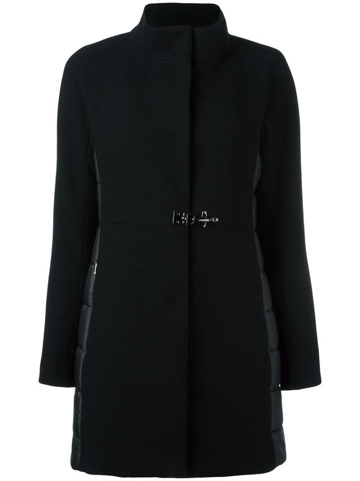 Fay Padded Panel Coat, Women's, Size: Medium, Black, Wool/polyamide