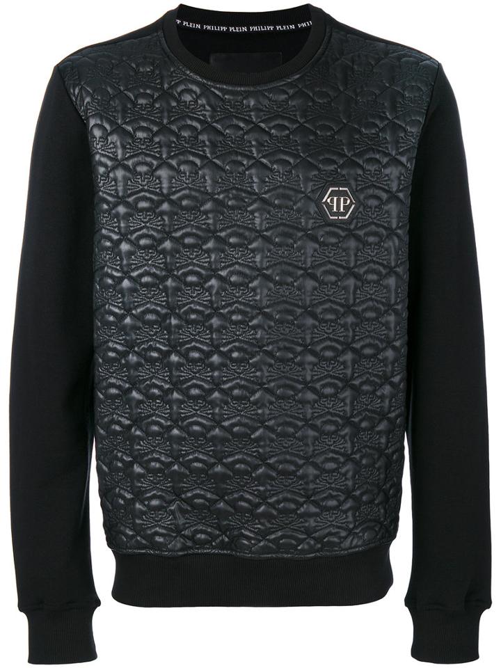 Philipp Plein - Quilted Skull Sweatshirt - Men - Cotton/polyester/polyurethane - S, Black, Cotton/polyester/polyurethane