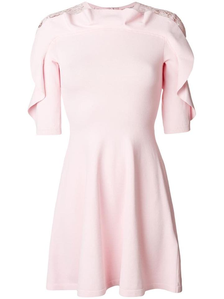 Valentino Lace Panel Flared Dress - Pink