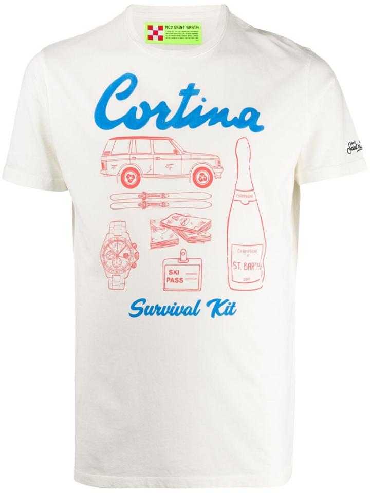 Mc2 Saint Barth Printed Crew Neck T-shirt - Neutrals