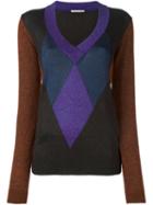 Marco De Vincenzo V-neck Jumper, Women's, Size: 42, Pink/purple, Polyamide/polyester/acetate/mohair