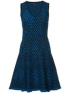 Derek Lam - Geometric Print Flared Dress - Women - Polyester/viscose - S, Blue, Polyester/viscose