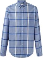 Ami Alexandre Mattiussi Checked Shirt, Men's, Size: 42, Blue, Cotton