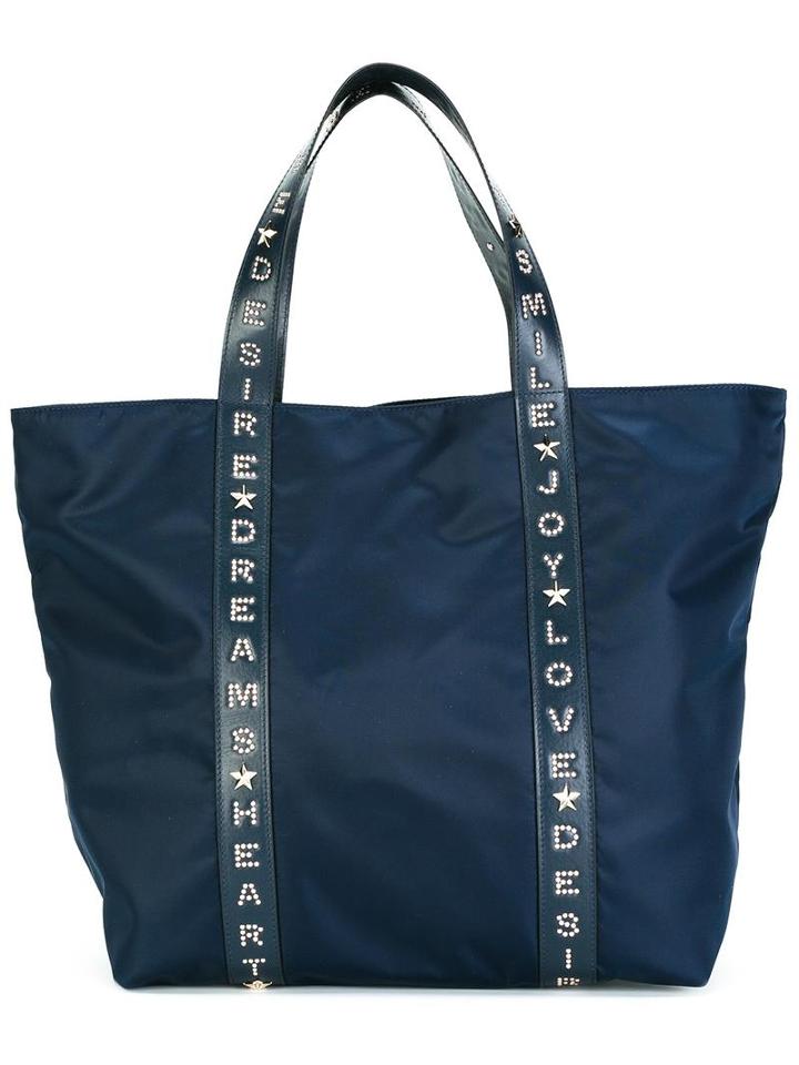 Red Valentino Embossed Leather Strap Tote Bag, Women's, Blue