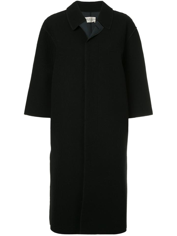 Comme Des Garçons Vintage Cropped-sleeve Cocoon Coat - Black