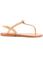 Dsquared2 Pearl Embellished Thong Sandals - Brown