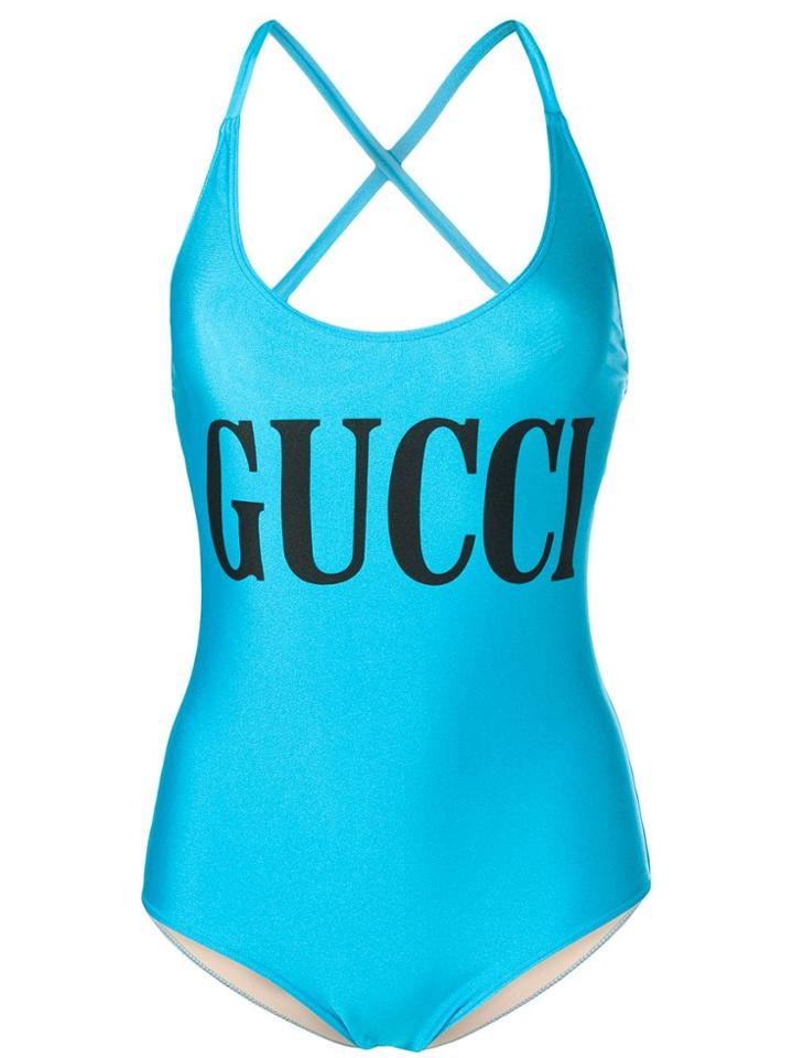 Gucci Logo Swimsuit - Blue
