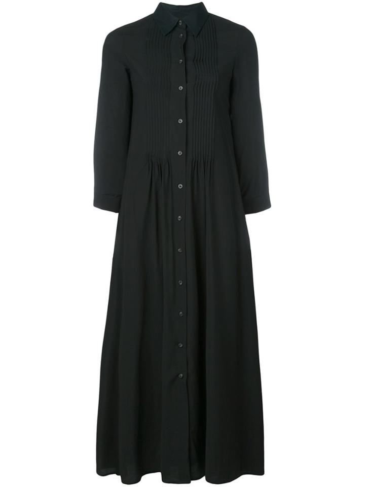 Mm6 Maison Margiela Long Pleated Shirt Dress - Black