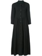 Mm6 Maison Margiela Long Pleated Shirt Dress - Black