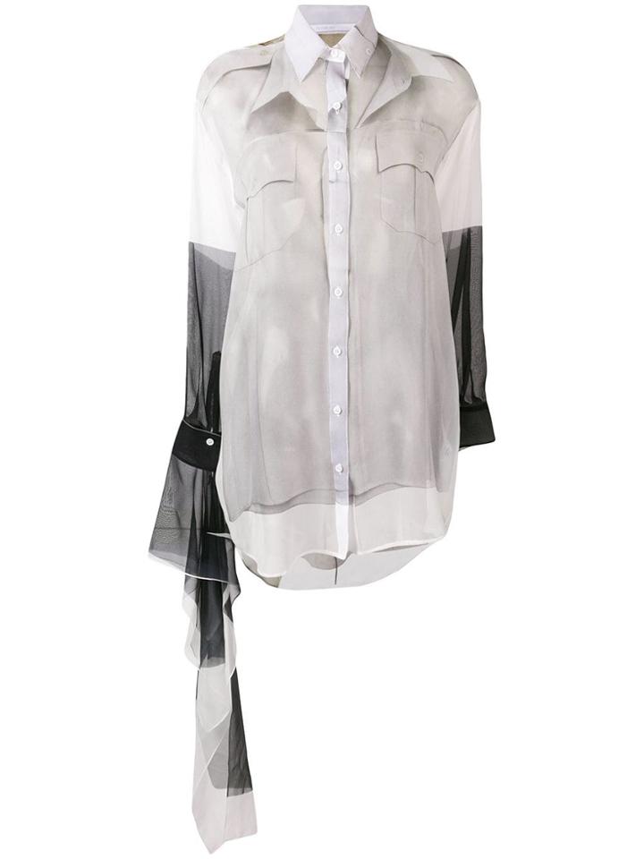 Peter Do Drape Abstract Print Shirt - Grey