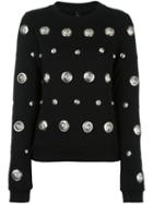 Versus Embellished Sweatshirt, Women's, Size: Xs, Black, Cotton
