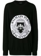 Balmain Logo Oversized Sweater - Black