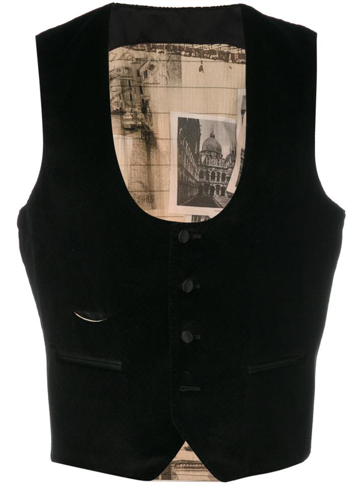 Al Duca D'aosta 1902 Scoop Neck Waistcoat - Black