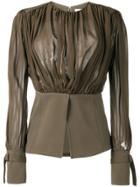 Chloé Loose Flared Blouse - Brown