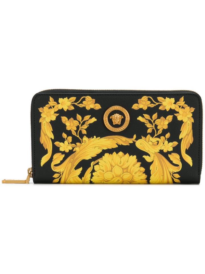 Versace Long Barocco Wallet - Black