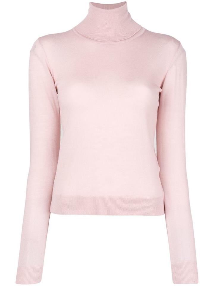 Emilio Pucci Roll Neck Long Sleeved Knit Top - Pink & Purple
