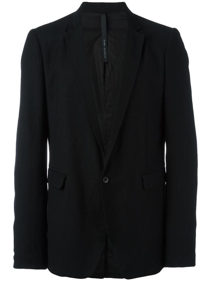 Poème Bohémien One Button Blazer, Men's, Size: 52, Black, Cotton/virgin Wool