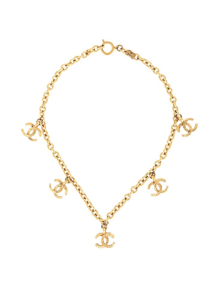Chanel Vintage Cc Logos Chain Pendant Necklace - Gold