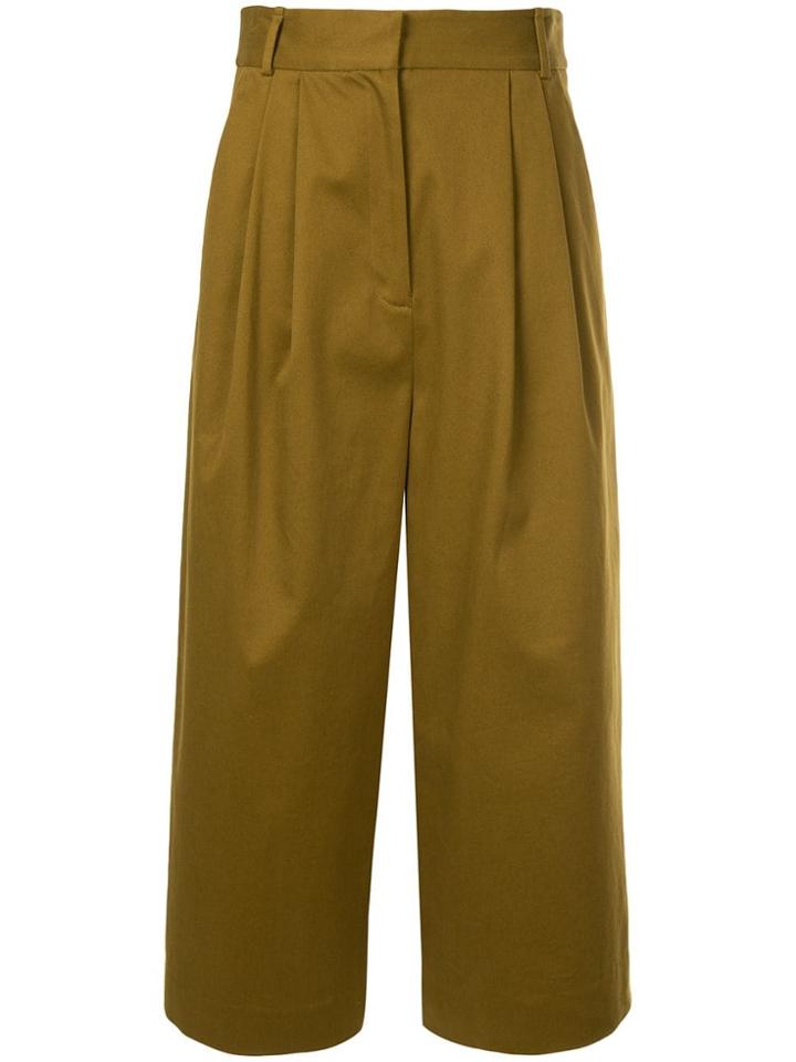 Tibi Tristan Twill Bianca Cropped Pants - Brown