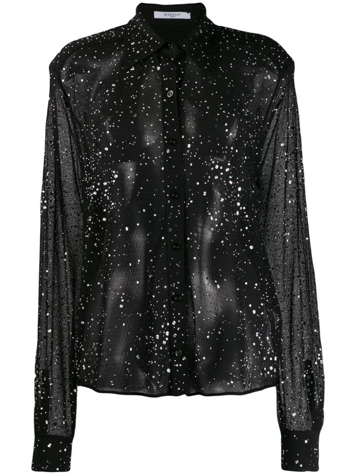 Givenchy Crystal Studded Knit Shirt - Black
