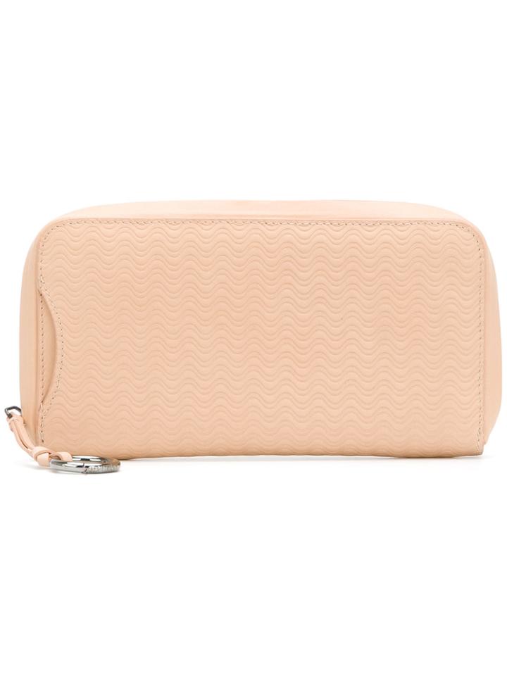 Zanellato Wave Embossed Zip Around Wallet - Nude & Neutrals