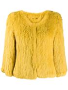 Yves Salomon Short Fur Jacket - Yellow