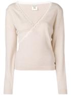 Semicouture Wrap-around Knitted Top - Nude & Neutrals