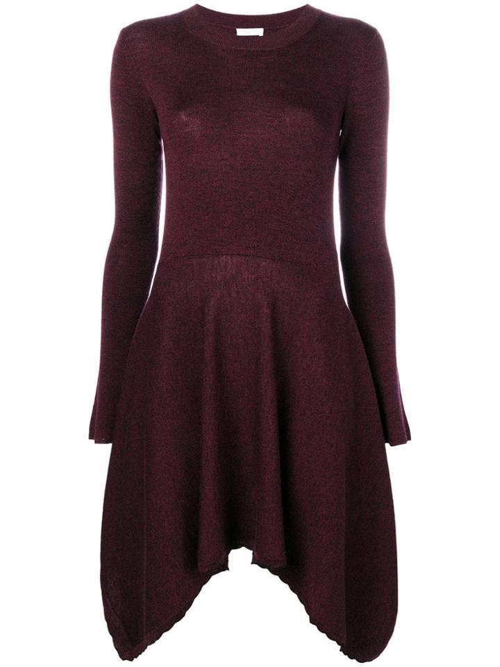 See By Chloé Asymmetric Hem Dress - Pink & Purple