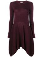 See By Chloé Asymmetric Hem Dress - Pink & Purple