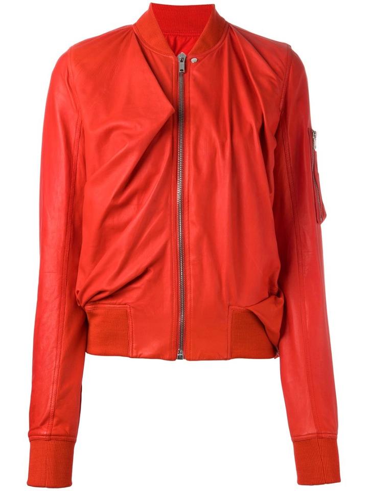 Rick Owens Swoop Bomber Jacket, Size: 38, Pink/purple, Lamb Skin/cupro