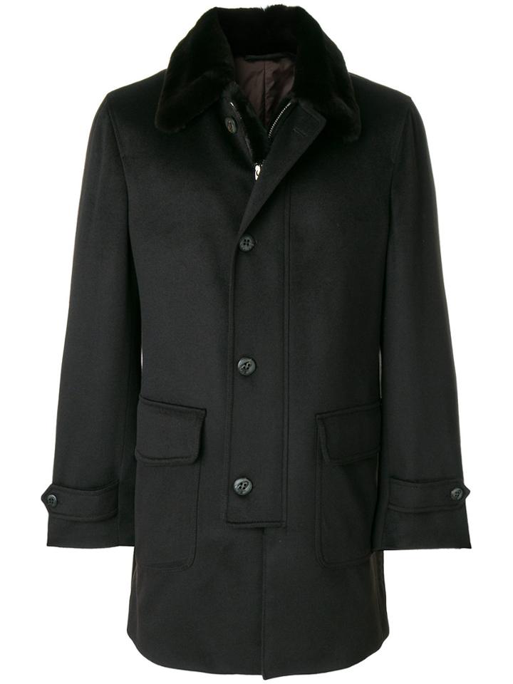 Brioni Buttoned Coat - Brown
