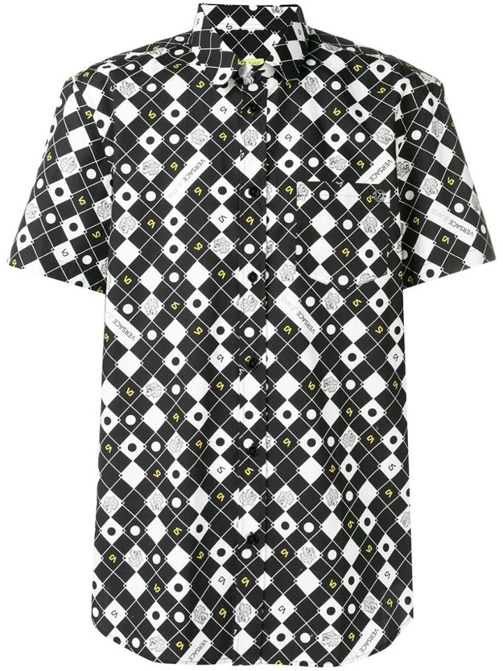 Versace Jeans Check Print Shirt - Black