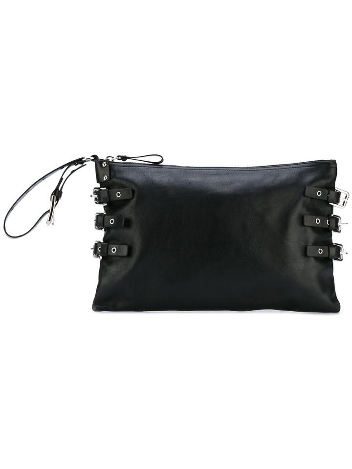 Red Valentino - Buckled Clutch - Women - Calf Leather - One Size, Black, Calf Leather
