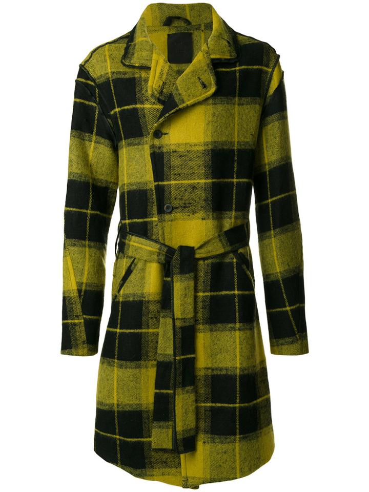 Lost & Found Ria Dunn Plaid Double-breasted Coat - Yellow & Orange