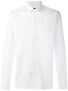 Lanvin Raised Pleating Detail Shirt, Men's, Size: 40, White, Cotton