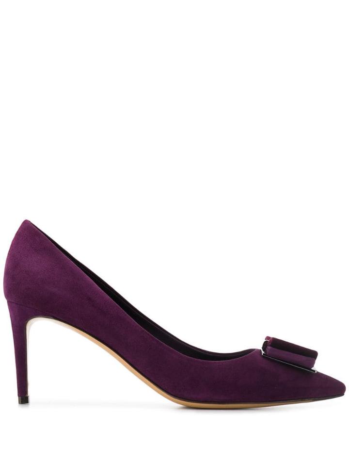 Salvatore Ferragamo Pumps With Bow Detail - Purple