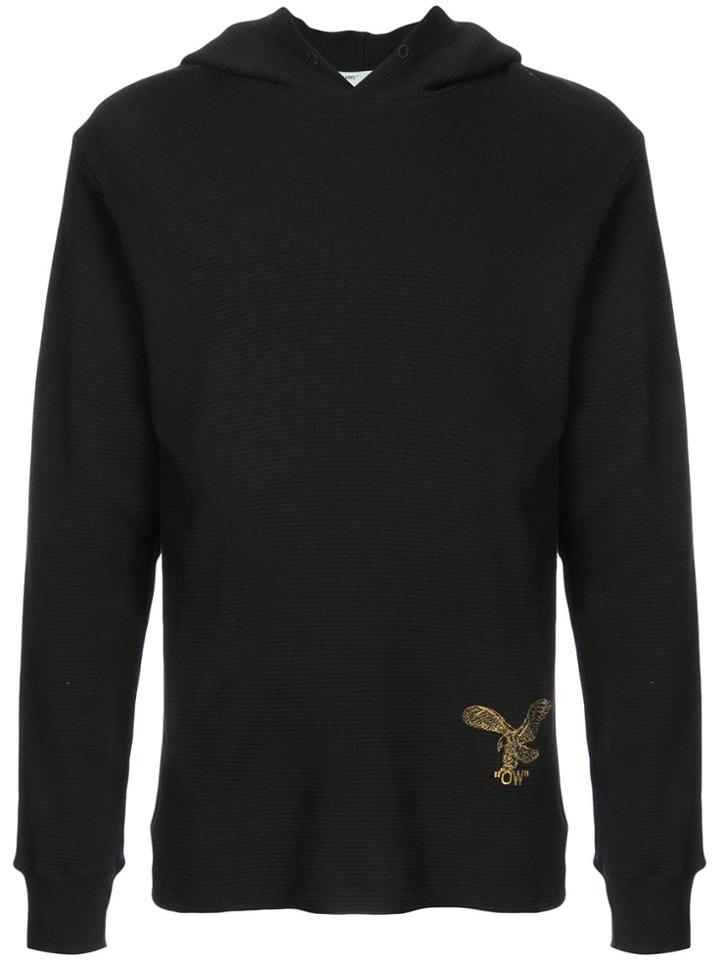 Off-white Embroidered Hooded Sweatshirt - Black