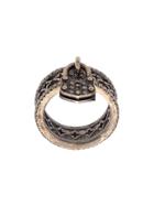 Loree Rodkin 18kt Gold Padlock Charm Ring - Grey